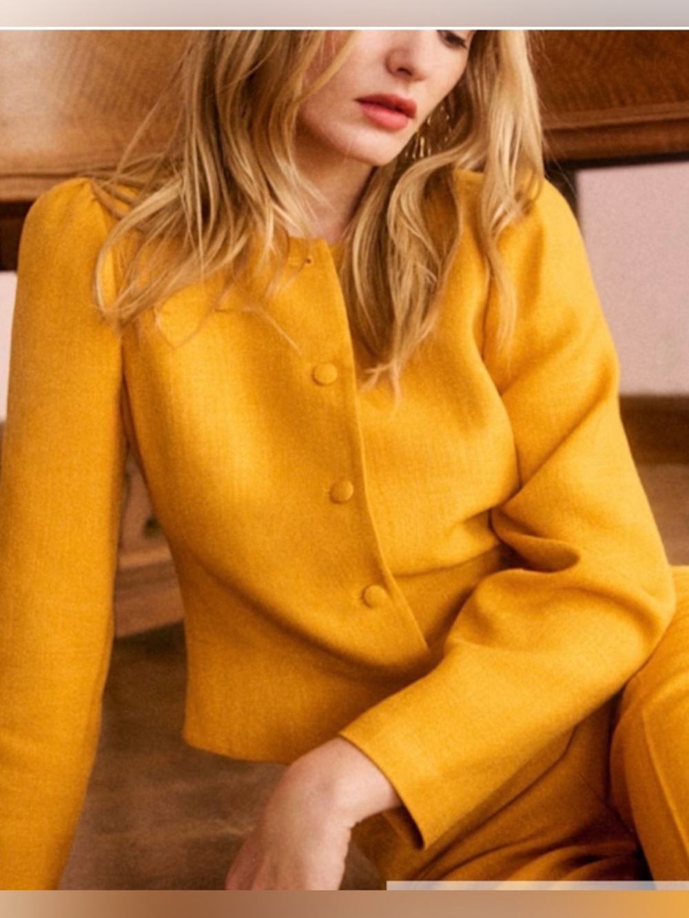 Sezane Fiora Jacket blazer in Sun yellow US  6